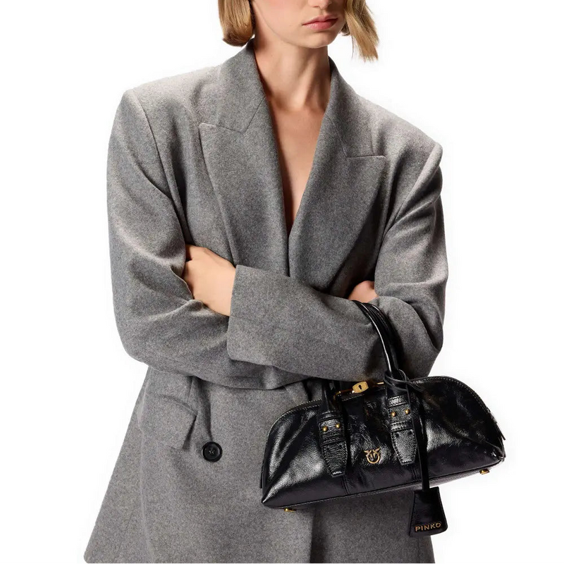 Bolso Pinko de mano cuero de ternera fino granulado negro 105334 A2VW