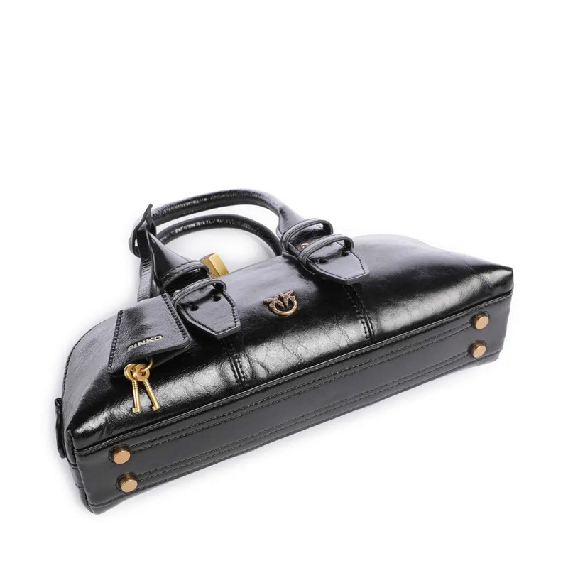 Bolso Pinko de mano cuero de ternera fino granulado negro 105334 A2VW