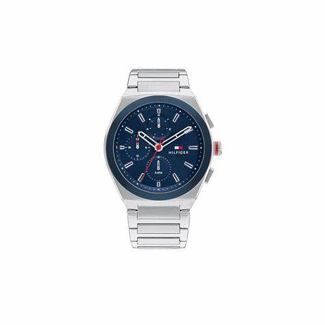 Reloj Tommy Hilfiger Connor Hombre Acero Inoxidable Plateado y Azul Multifunción 1791896