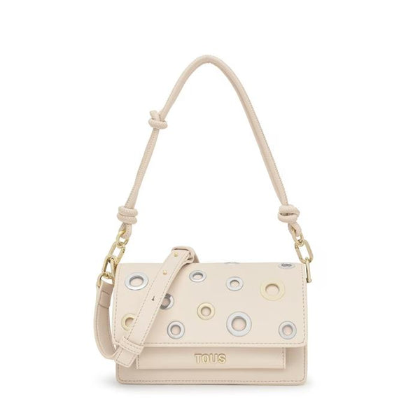 Bolso Bandolera Audree TOUS Eyelets Beige Pequeña 2002202901