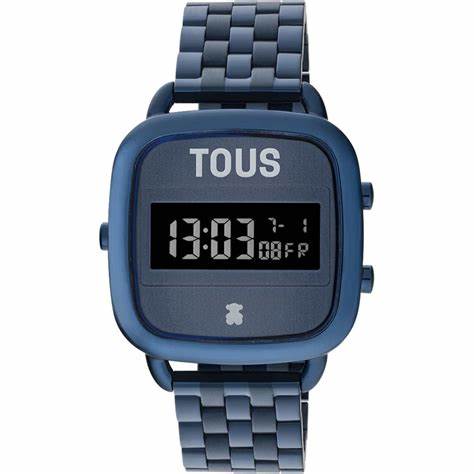 Reloj Tous digital con brazalete de acero IP azul D-Logo 200351023
