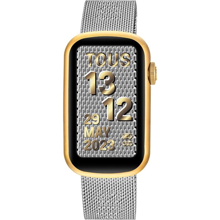 Reloj smartwatch con brazalete de acero y caja de aluminio en color IPG dorado TOUS T-Band Mesh 3000132600