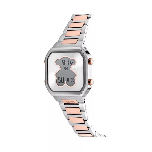 Reloj digital con brazalete de acero SS y acero IPRG rosado D-BEAR 3000134700