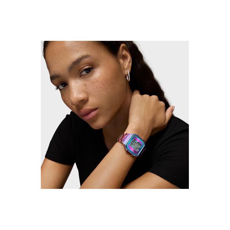 Reloj digital Tous con brazalete de acero IP iridiscente D-Bear 3000137900