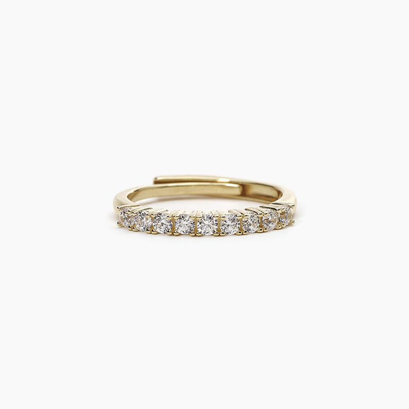 Anillo Mabina de eternidad ajustable dorado con nueve circonitas SOIRÉE 523254