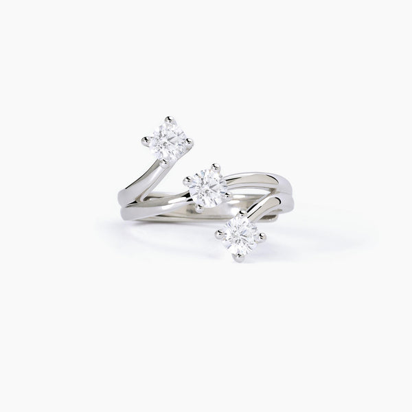 Anillo Mabina de plata con tres puntos de luz TRILOGÍA 523290
