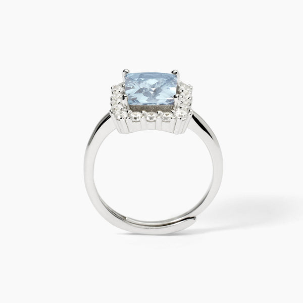 Anillo Mabina de plata con aguamarina sintética DESEO INFINITO 523367