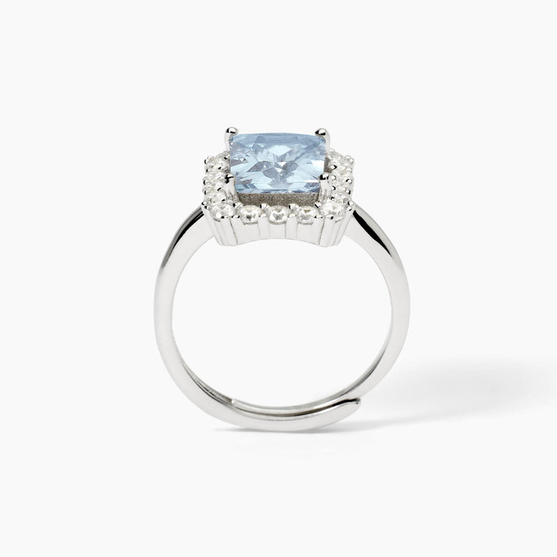 Anillo Mabina de plata con aguamarina sintética DESEO INFINITO 523367