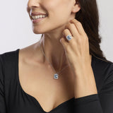 Anillo Mabina de plata con aguamarina sintética DESEO INFINITO 523367