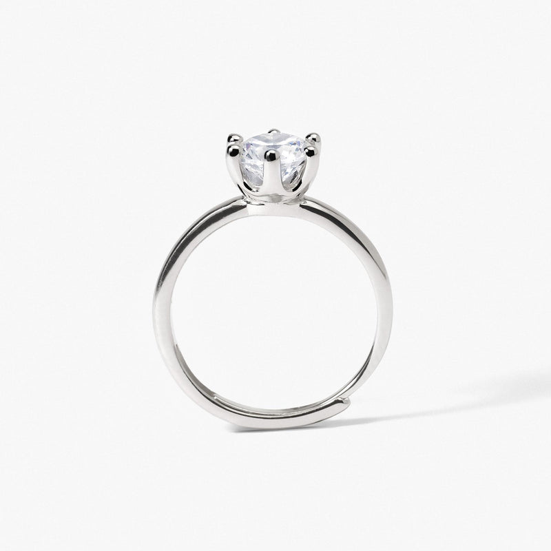 Anillo Mabina de plata rodiada con circonita SOLITARIO 523395