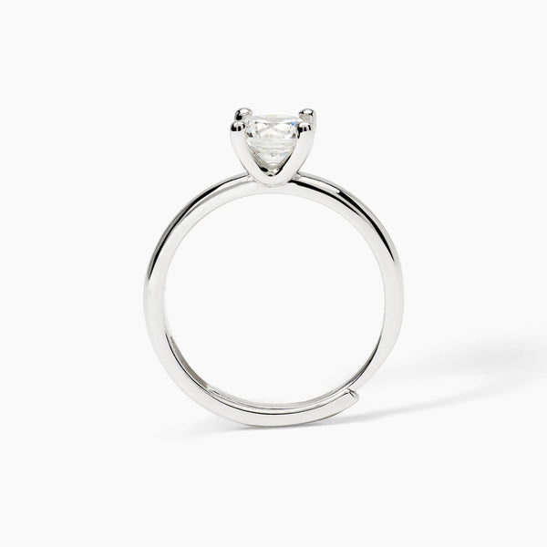 Anillo Mabina solitario de plata rodiada con circonita SOLITARIO 523397