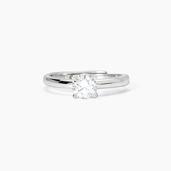 Anillo Mabina solitario de plata rodiada con circonita SOLITARIO 523397