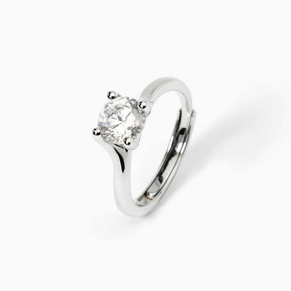 Anillo Mabina solitario plateado con circonita SOLITARIO 523399