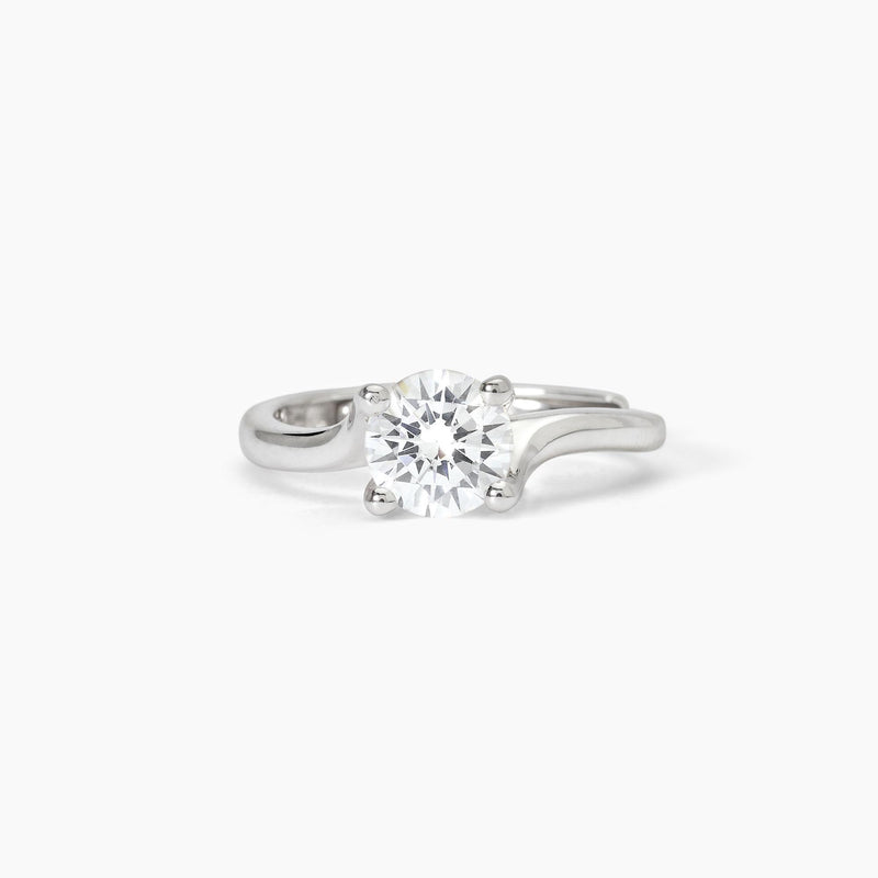 Anillo Mabina solitario plateado con circonita SOLITARIO 523399