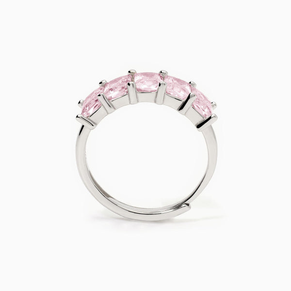 Anillo Mabina de plata para mujer con circonitas rosas Valentina 523410