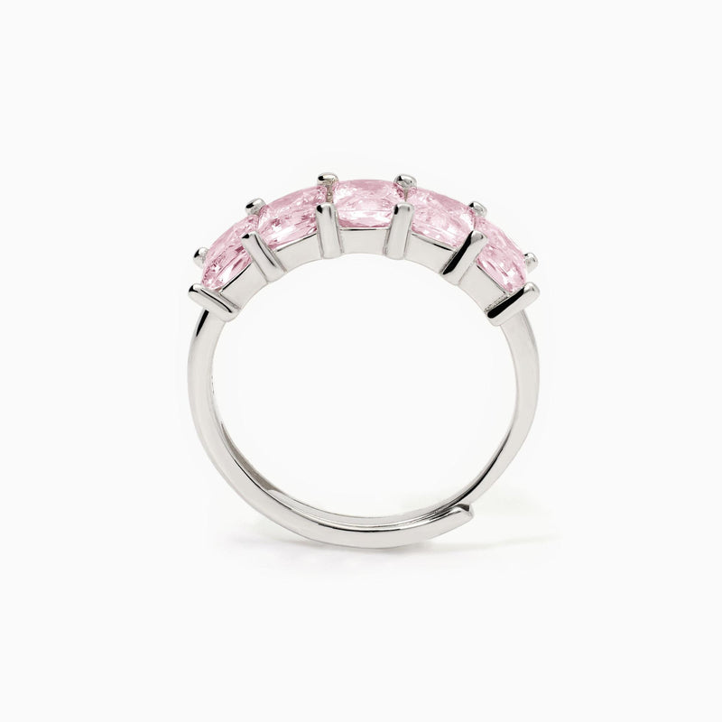 Anillo Mabina de plata para mujer con circonitas rosas Valentina 523410