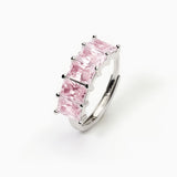 Anillo Mabina de plata para mujer con circonitas rosas Valentina 523410