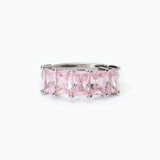 Anillo Mabina de plata para mujer con circonitas rosas Valentina 523410
