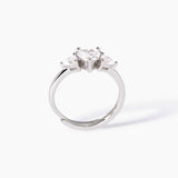Anillo Mabina de plata con circonitas en forma de corazón 523435