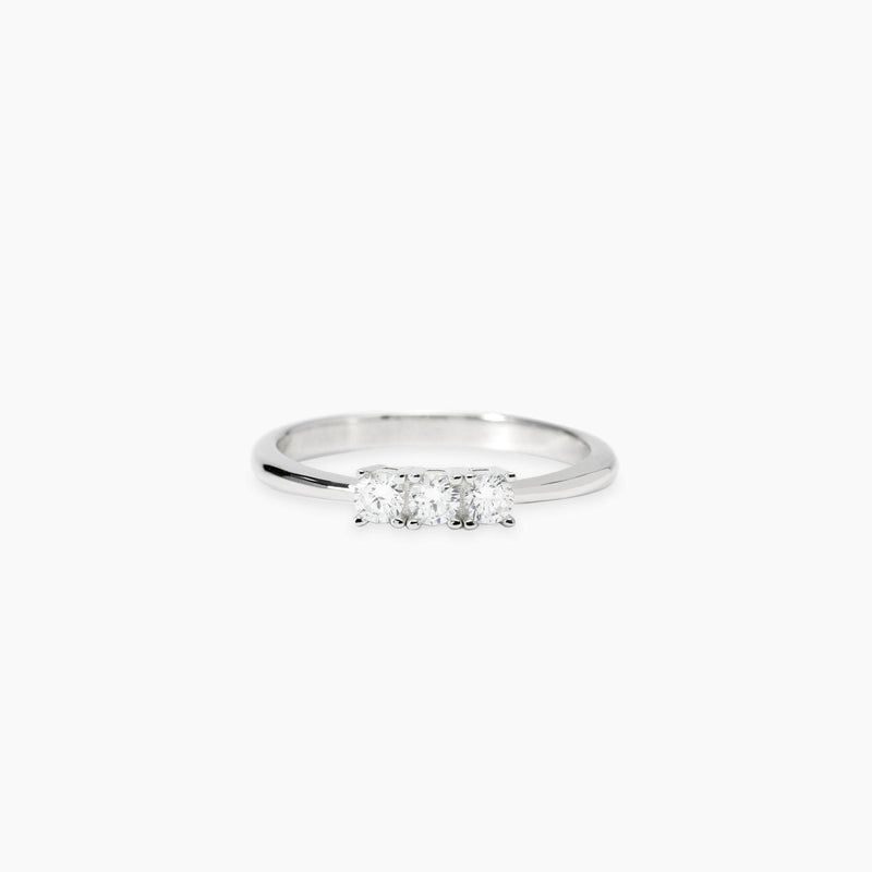 Anillo Mabina de trilogía de diamantes cultivados en laboratorio Mi diamante 523473