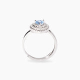 Anillo Mabina de corazón sintético aguamarina AMOR 523476