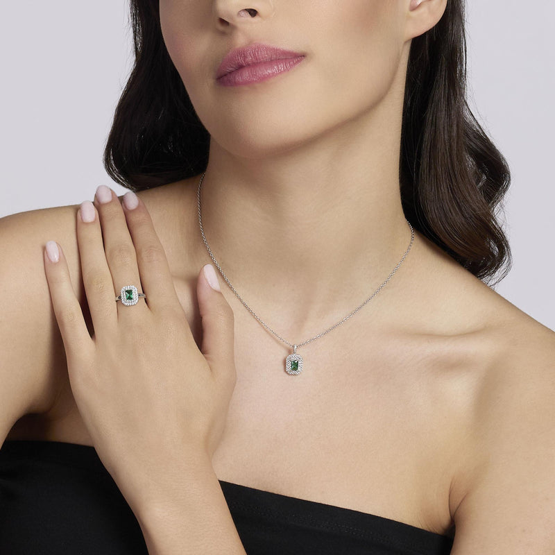 Anillo Mabina de esmeralda sintética VICTORIA 523491