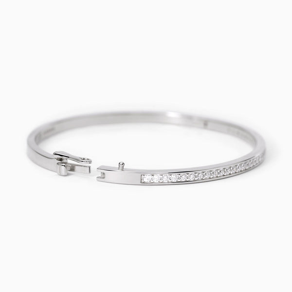 Pulsera brazalete Mabina de plata con piedras SEÑORA B 533642-L