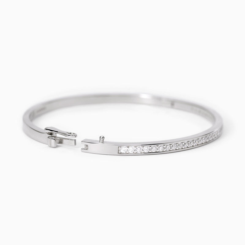 Pulsera brazalete Mabina de plata con piedras SEÑORA B 533642-L