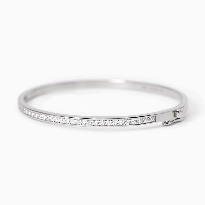 Pulsera brazalete Mabina de plata con piedras SEÑORA B 533642-L