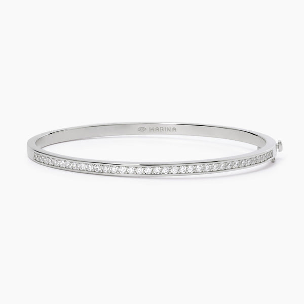 Pulsera brazalete Mabina de plata con piedras SEÑORA B 533642-L