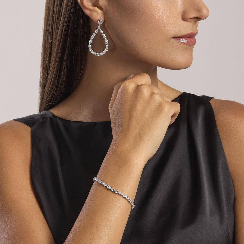 Pulsera Mabina con elementos de corte baguette y lágrima Lujo 533757-16