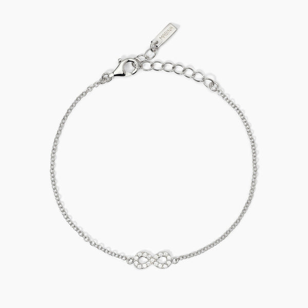 Pulsera Mabina de plata con cadena forzada e infinito INTERMINABLE 533822