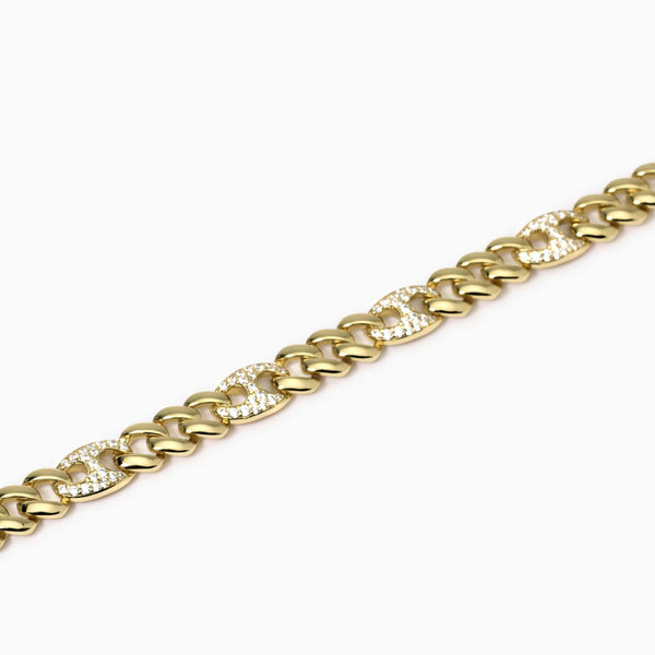 Pulsera Mabina de plata dorada con circonitas Privilegio 534063