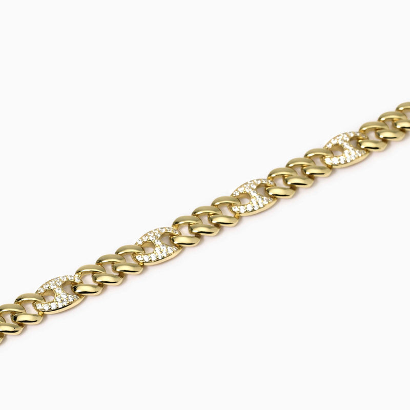 Pulsera Mabina de plata dorada con circonitas Privilegio 534063