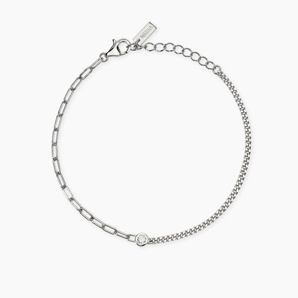 Pulsera Mabina de doble cadena con diamante lab-grown Mi diamante 534068