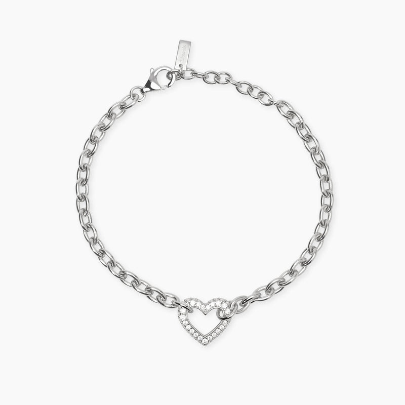 Pulsera Mabina con cadena de rolò y corazón CORAZÓN DE BURBUJA 534102