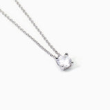 Gargantilla Mabina de plata con cadena forzada y punto de luz BRILLANTE 553550