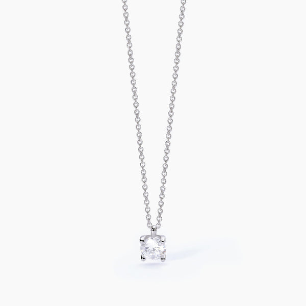 Gargantilla Mabina de plata con cadena forzada y punto de luz BRILLANTE 553550