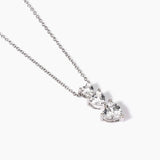 Collar Mabina de plata con circonitas de corazón Bonito 553743