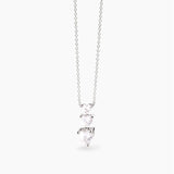 Collar Mabina de plata con circonitas de corazón Bonito 553743
