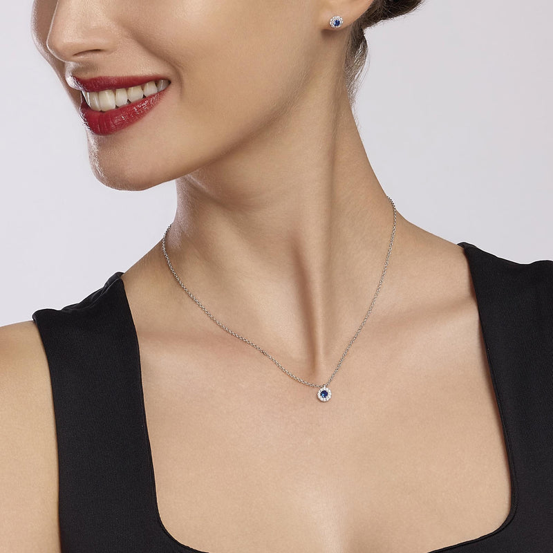 Pendientes Mabina de zafiro sintético MILANESIENNE 563541