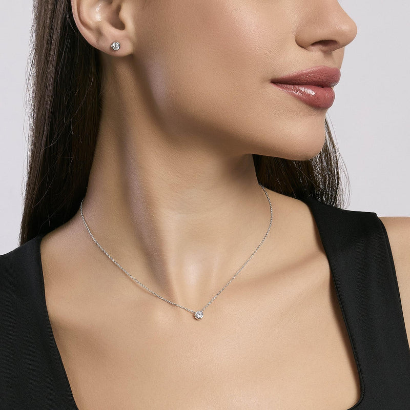 Pendientes Mabina de punta de luz de plata BRILLANTE 563601