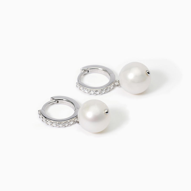 Pendientes Mabina de aro con colgante de perlas cultivadas INVITACIÓN DE BODA 563604