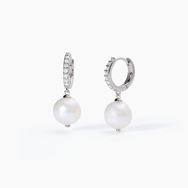 Pendientes Mabina de aro con colgante de perlas cultivadas INVITACIÓN DE BODA 563604