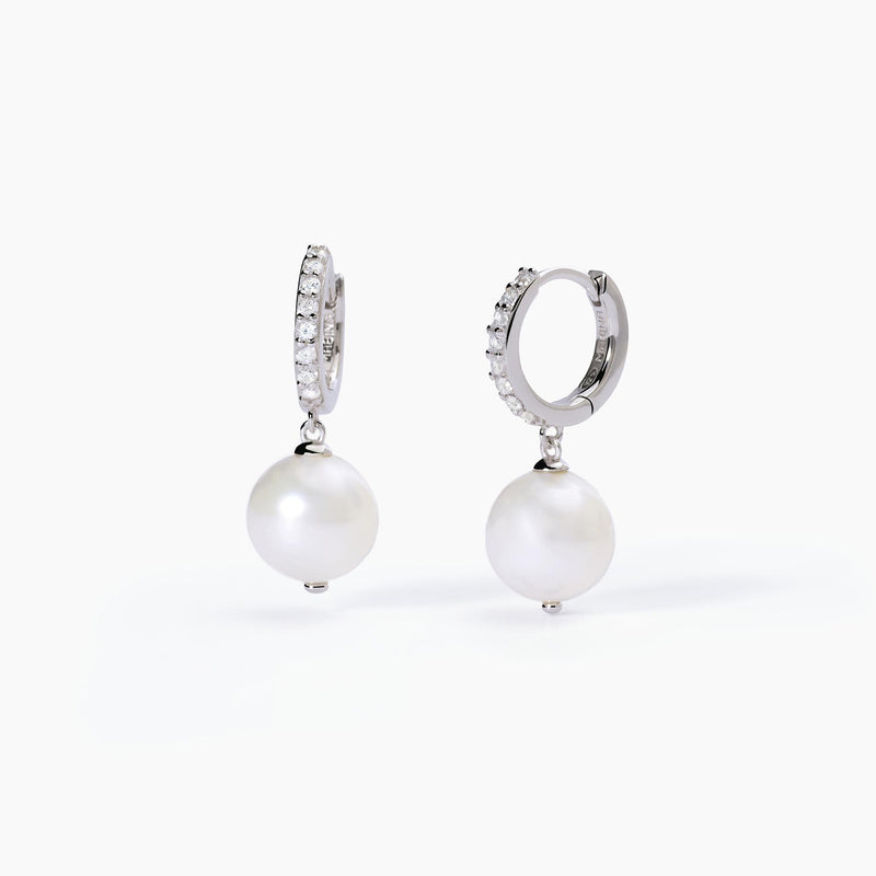 Pendientes Mabina de aro con colgante de perlas cultivadas INVITACIÓN DE BODA 563604