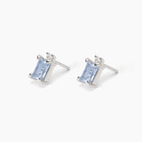 Pendientes Mabina de plata con aguamarina sintética talla princesa LATIDO 563718