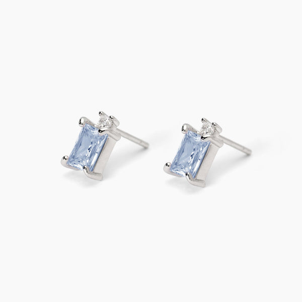Pendientes Mabina de plata con aguamarina sintética talla princesa LATIDO 563718