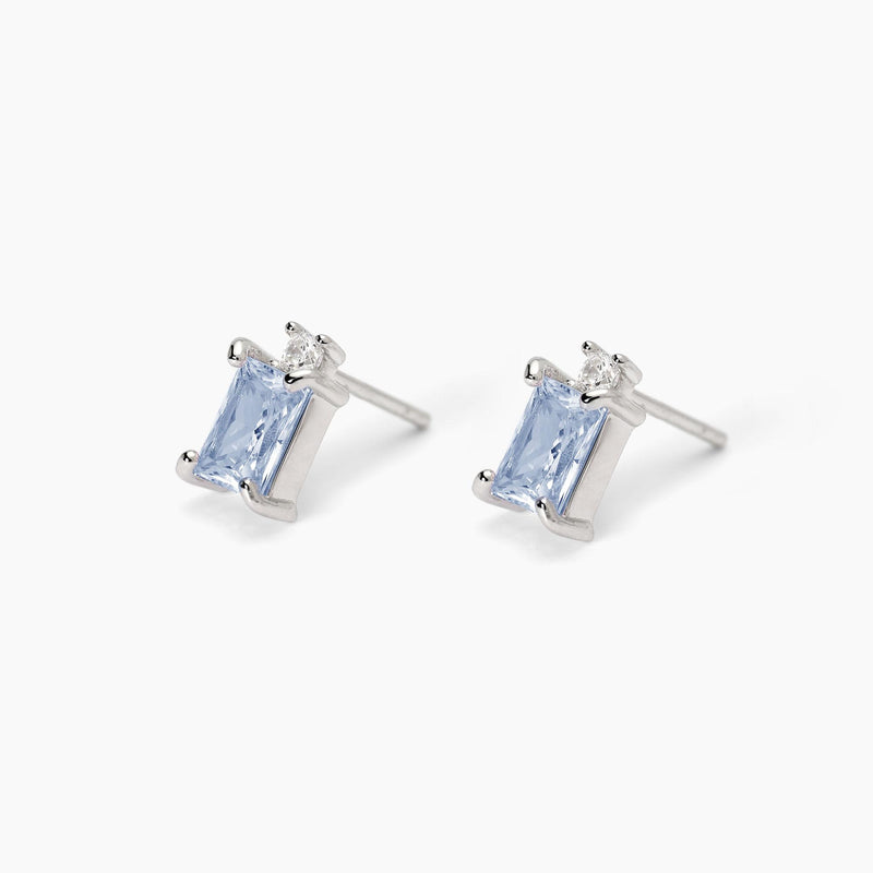 Pendientes Mabina de plata con aguamarina sintética talla princesa LATIDO 563718