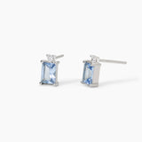 Pendientes Mabina de plata con aguamarina sintética talla princesa LATIDO 563718