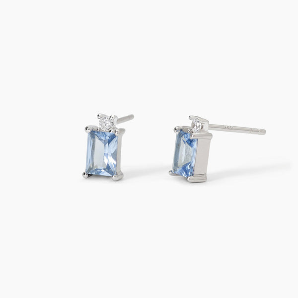Pendientes Mabina de plata con aguamarina sintética talla princesa LATIDO 563718